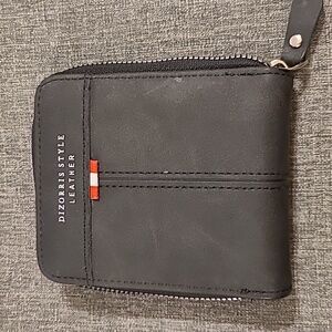 Dizorris Style Leather Bi Fold Zipper Wallet